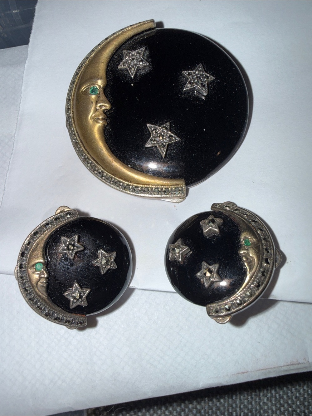 Judith Jack vintage brooch & earring set
